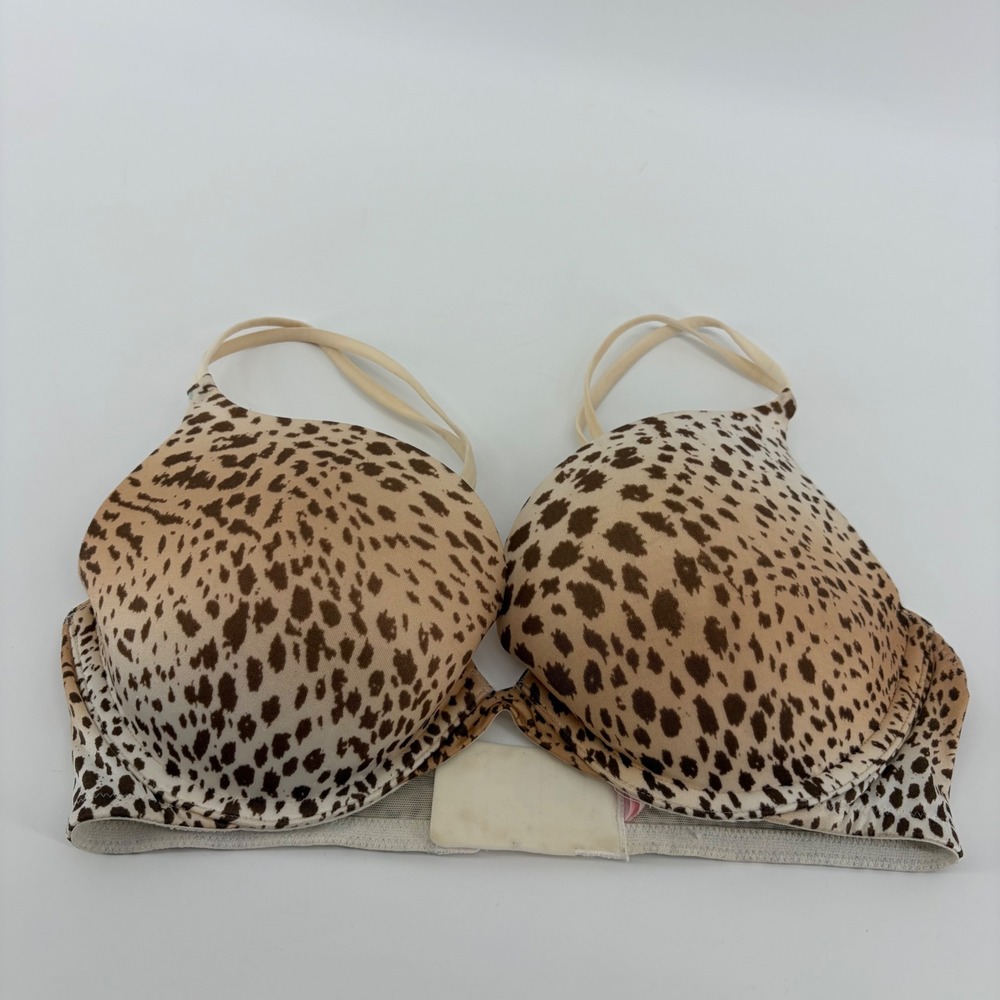Victoria's Secret Womens 34D Tan Leopard Very Sexy Push-Up Underwire Bra